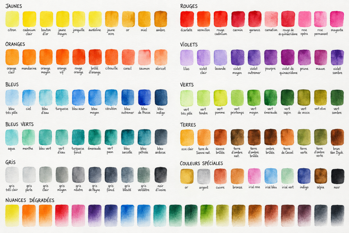Nuancier de couleurs
